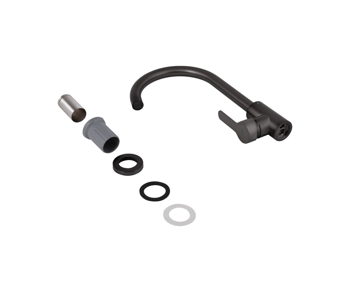 Смеситель для кухни U-образный Brinex Pure 015F U-образный Graphite BRIPUR015FGRP BRINEX BRIPUR015FGRP:Фото 4