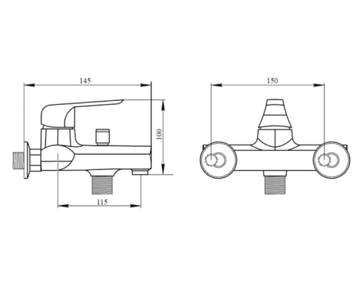 Пластиковый смеситель BRINEX SWBRIN35B006:Чертеж 