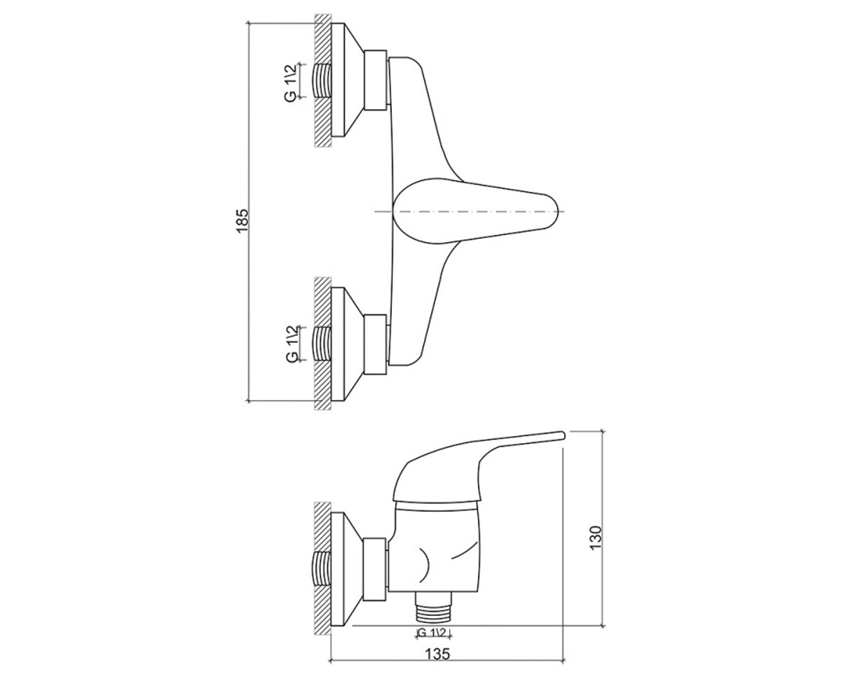 Смеситель пластиковый BRINEX SWBRIN36C010:Чертеж 