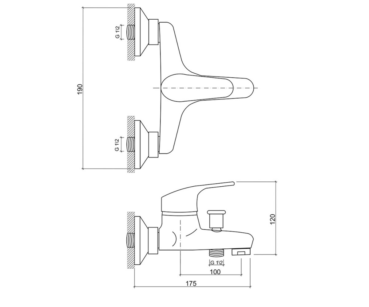 Пластиковый смеситель BRINEX SWBRIN36W006:Чертеж 