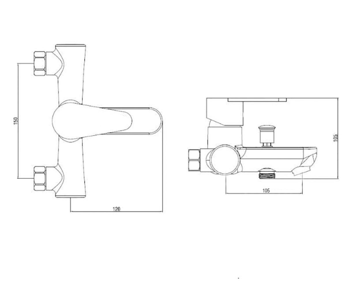 Пластиковый смеситель BRINEX SWBRIN37C006:Чертеж 