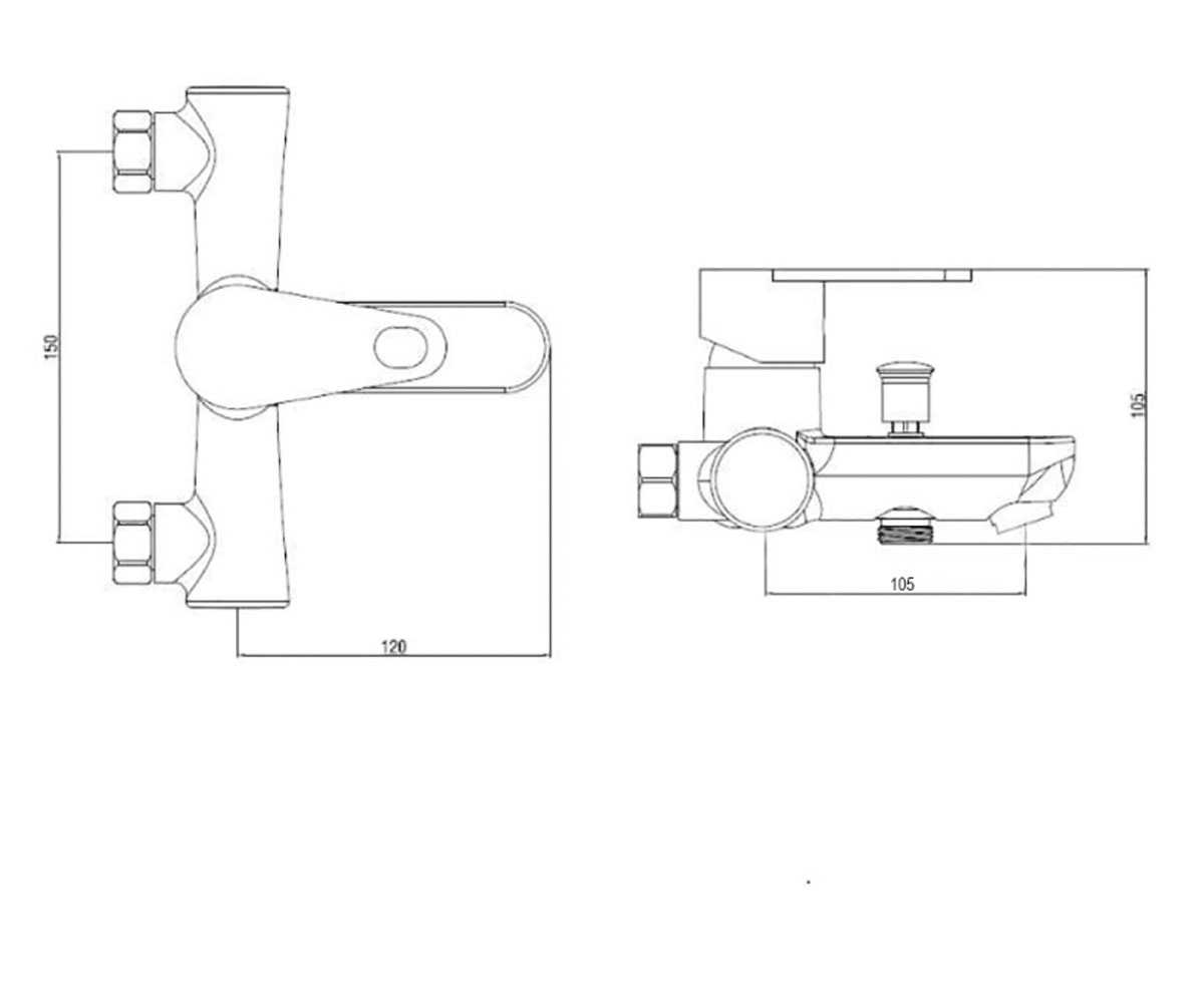 Пластиковый смеситель BRINEX SWBRIN37W006:Чертеж 