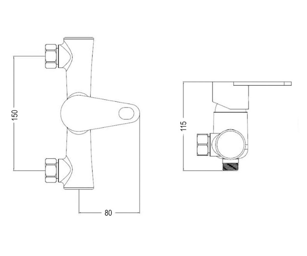 Пластиковый смеситель BRINEX SWBRIN37W010:Чертеж 