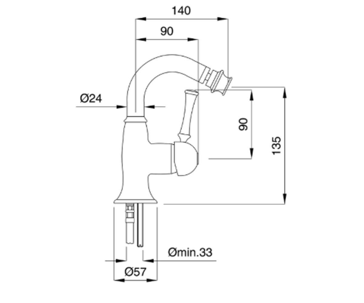 Смеситель для биде  DENVER DENCR6425:Чертеж 
