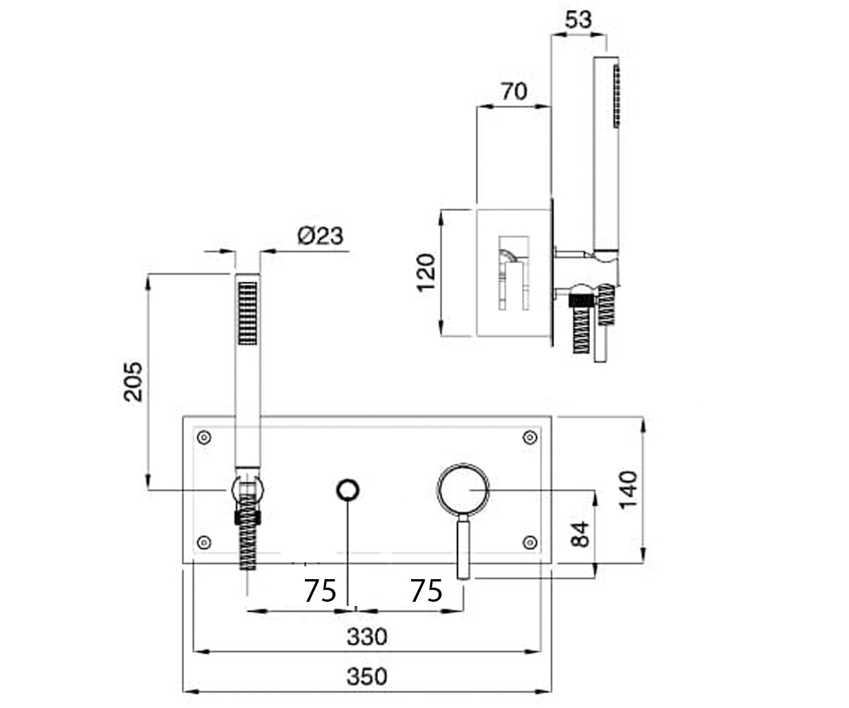 Смеситель для душа  KOBUK KOBCR2206:Чертеж 