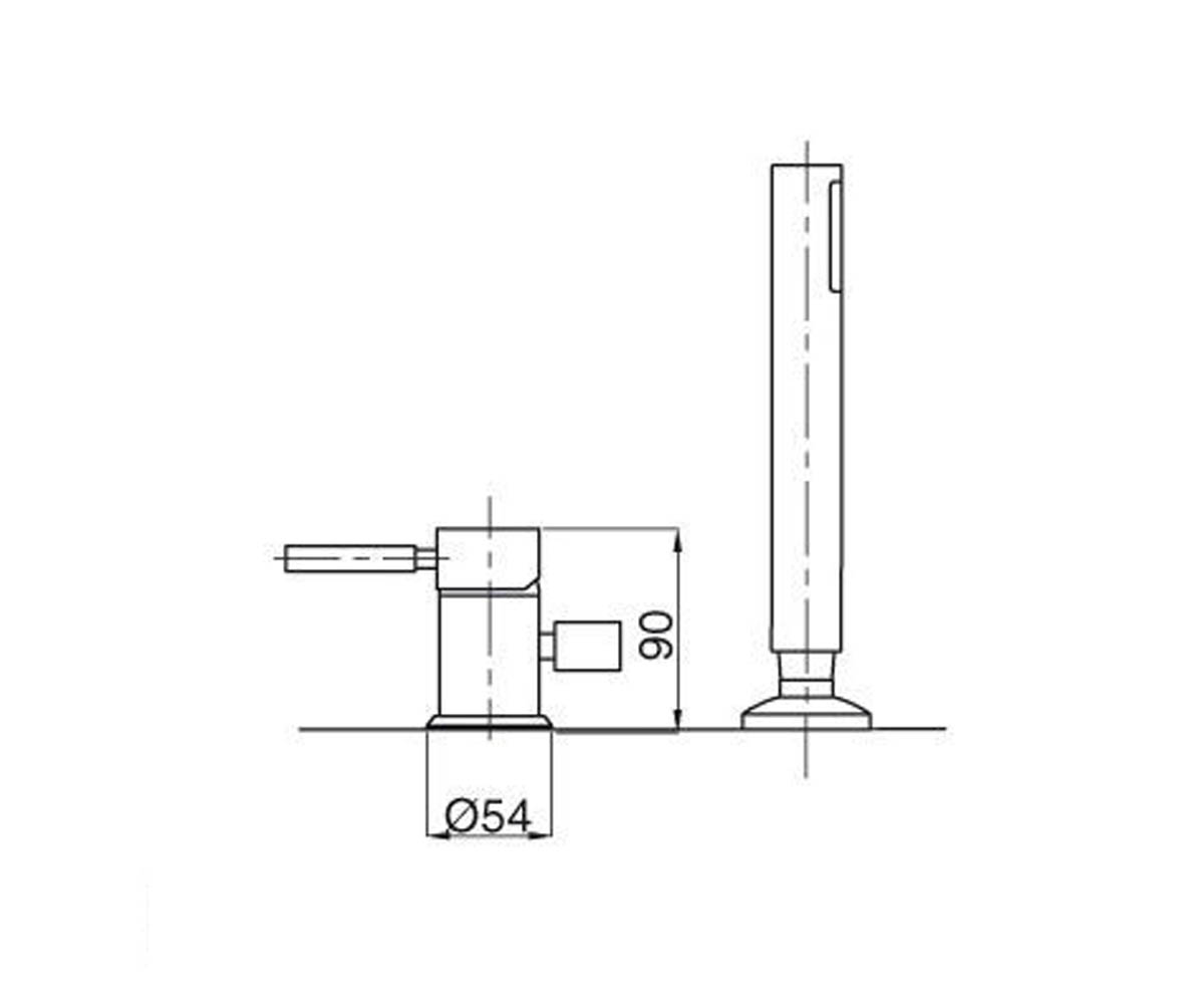 Смеситель для ванны  KOBUK KOBCR2257:Чертеж 