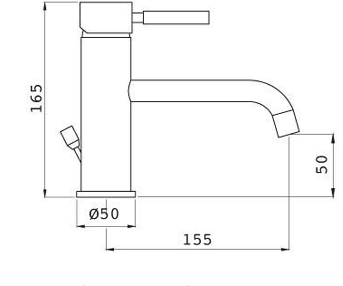 Смеситель для умывальника  KOBUK KOBUK FIX KOFCR2314:Чертеж 