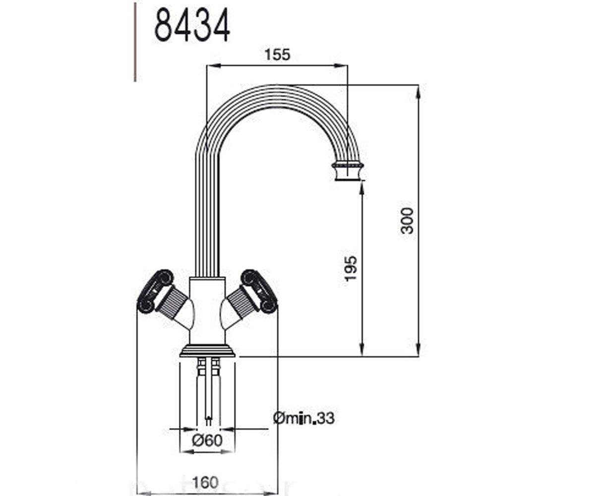 Смеситель для раковины  OLYMPIA OLYBR8434:Чертеж 