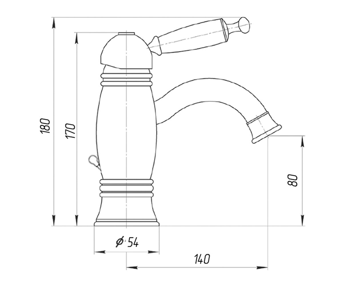 Смеситель с д/к  OXFORD OXCR6319CERAMIC:Чертеж 