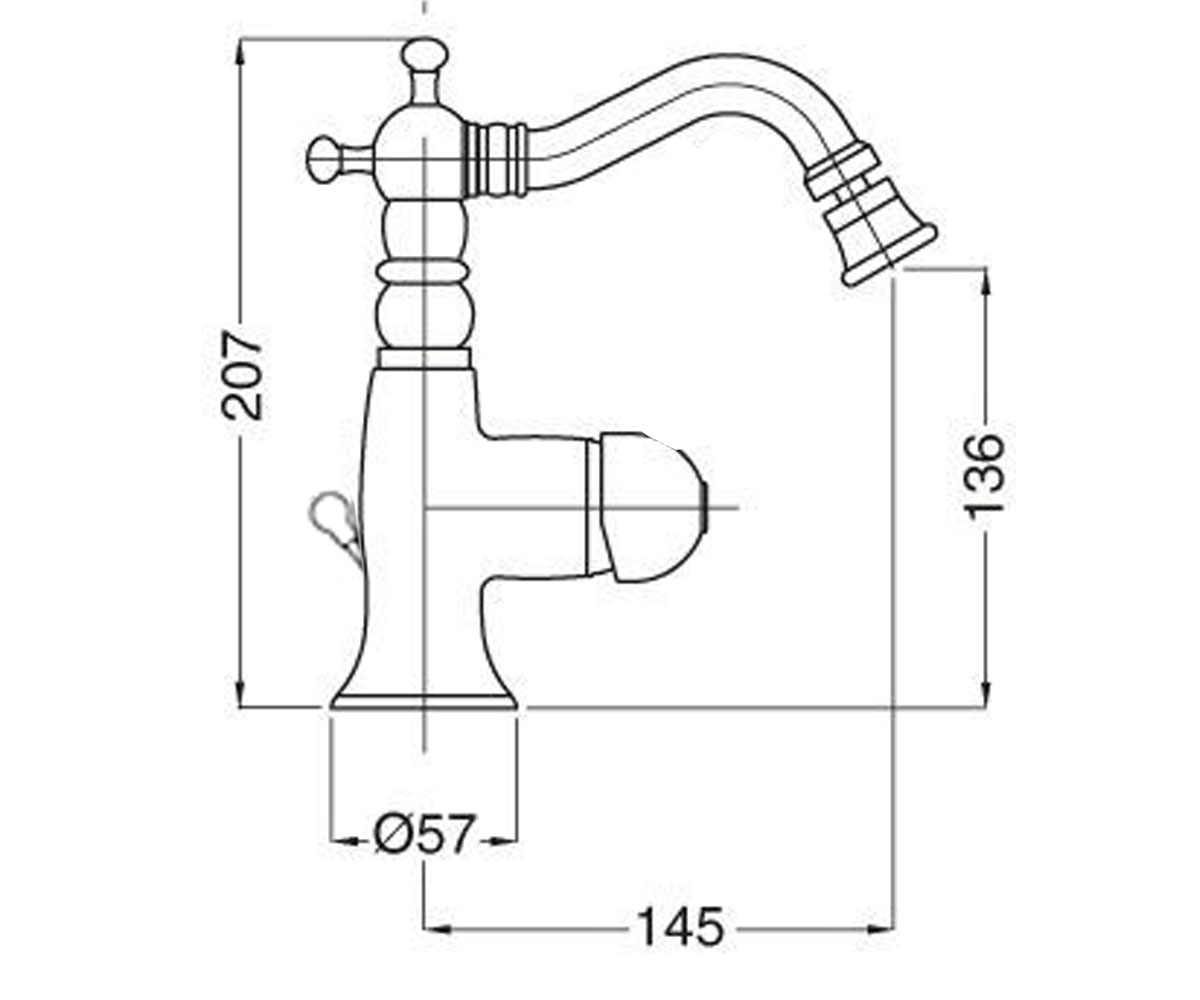 Смеситель на биде  OXFORD OXCR6323WH:Чертеж 