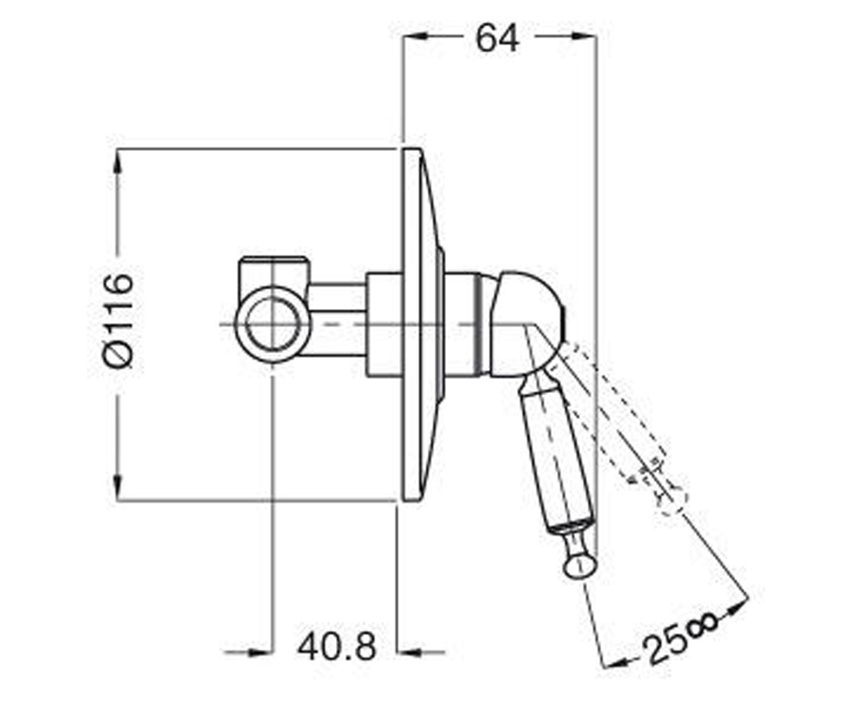 Смеситель для душа  OXFORD OXCR6330LEGNO:Чертеж 