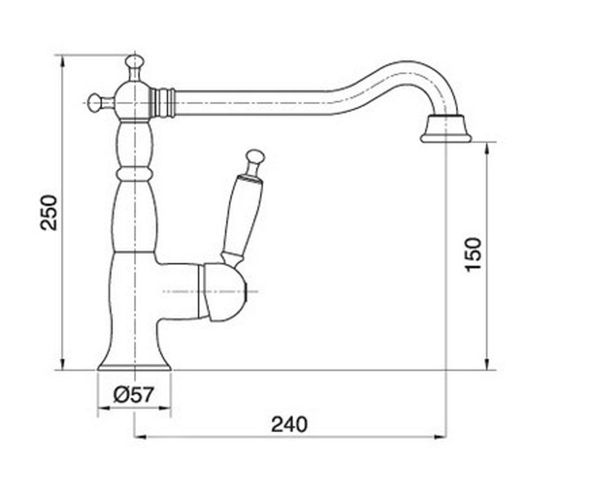 Кухонный смеситель  OXFORD OXCR6384:Чертеж 