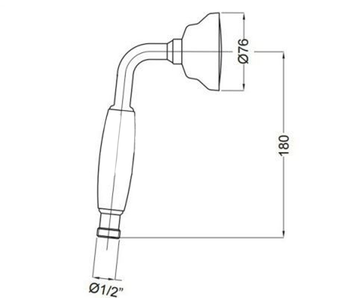 Ручная лейка в ретро стиле  ACCESSORI RICBR19151:Чертеж 