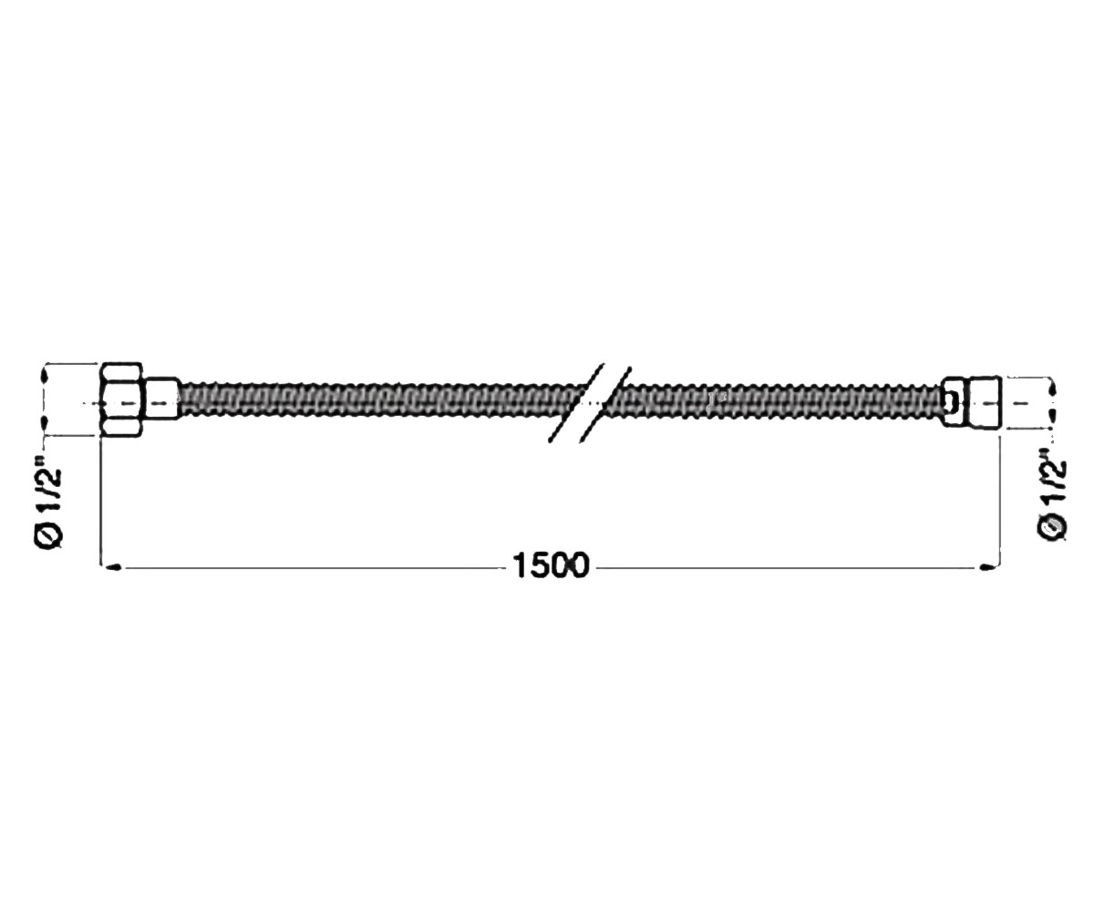 Душевой шланг 150 см  ACCESSORI RICOP19175NERO:Чертеж 