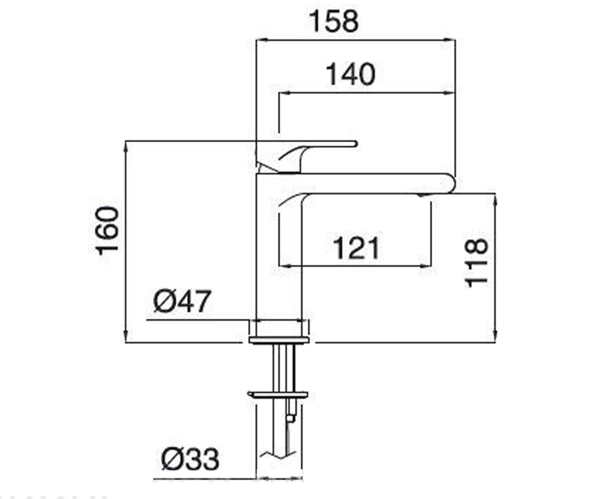 Смеситель для раковины  SIMPLE SIMCR6613S:Чертеж 