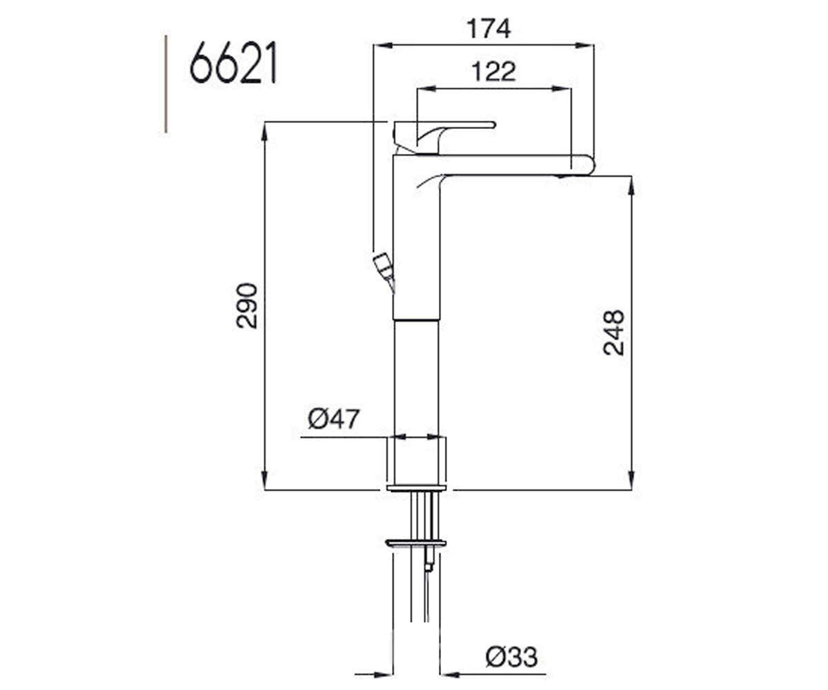 Смеситель для раковины  SIMPLE SIMCR6621:Чертеж 