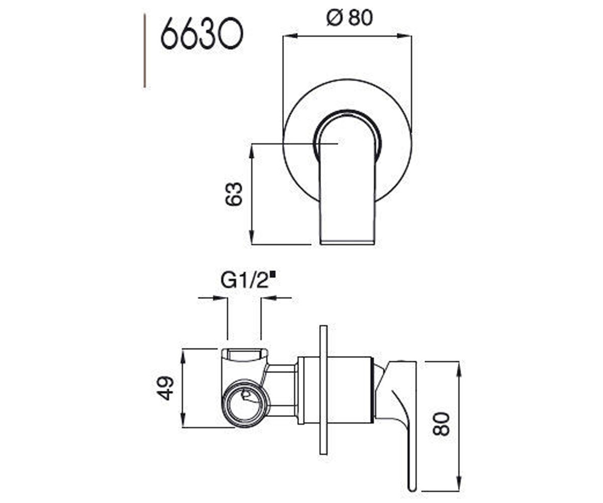 Смеситель для душа  SIMPLE SIMCR6630:Чертеж 