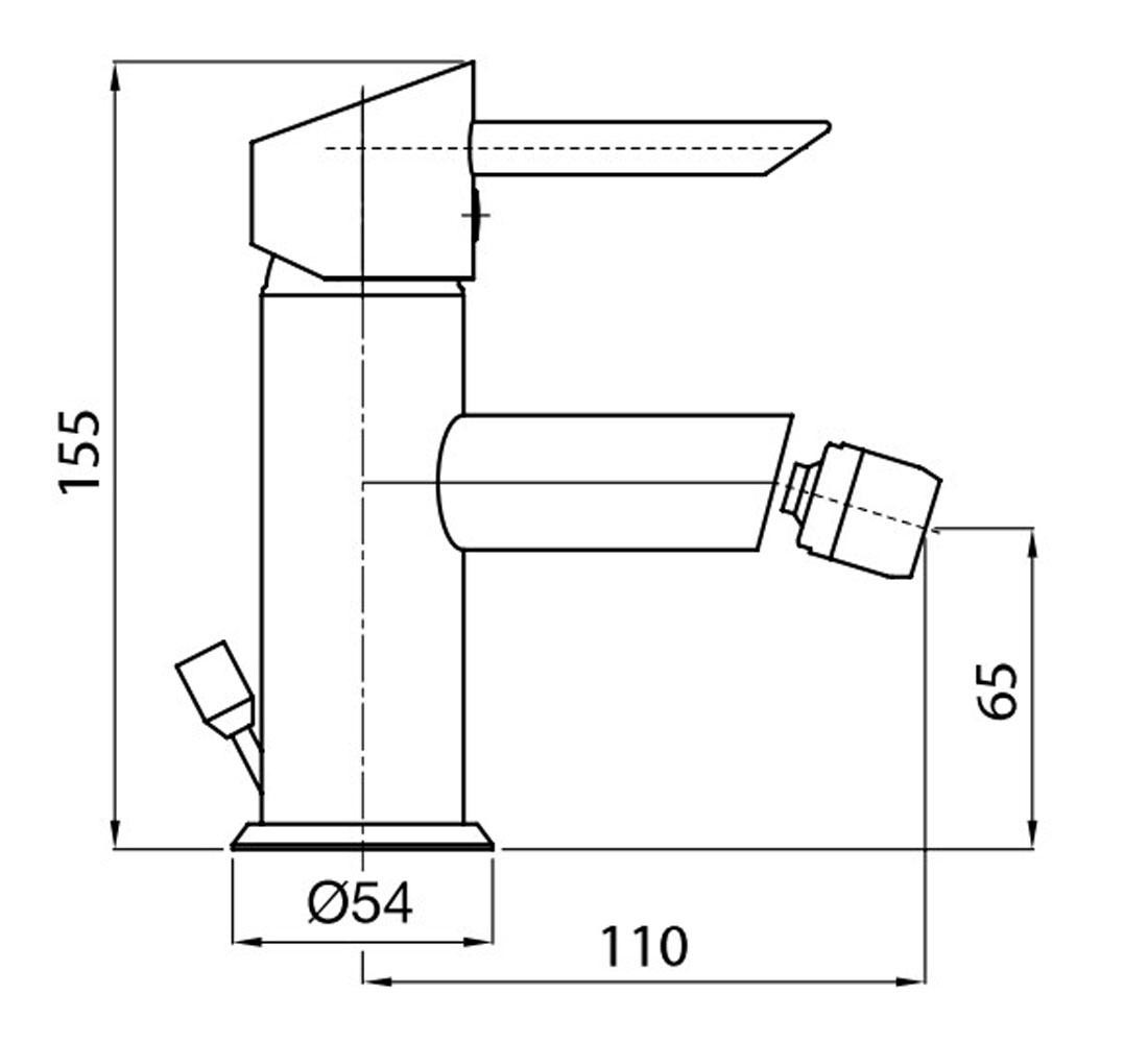 Однорычажный смеситель для биде  SMART SMACR2123:Чертеж 