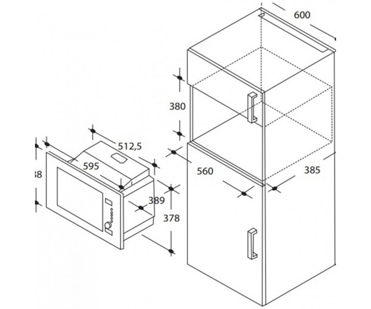 Микроволновка с грилем  MIC25GDFX:Чертеж 