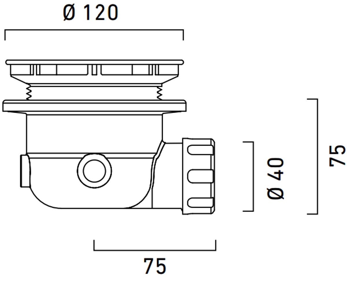 Сифон с донным клапаном  AC5010N:Чертеж 