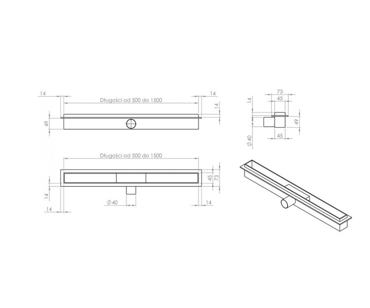 Дренажный канал  SLIM SUPER SLIM IDEA 90:Чертеж 