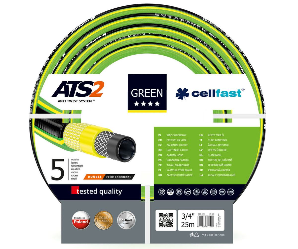 Зрошувальний шланг 19 мм 25 м CELLFAST GREEN GR 3/4 25 GR 3/4 25