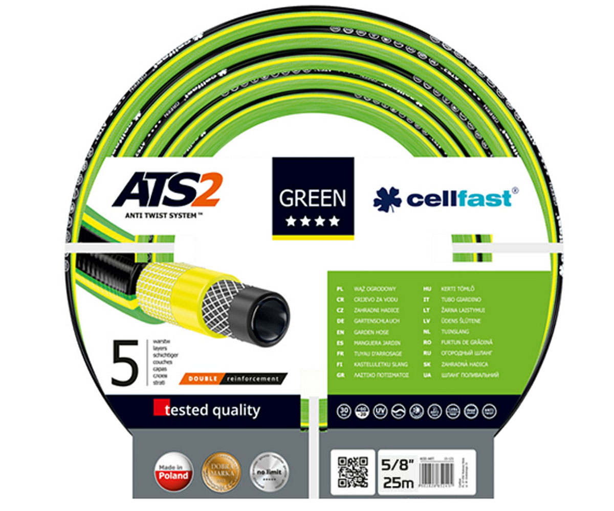 16мм 25м садовий шланг CELLFAST GREEN GR 5/8 25 GR 5/8 25