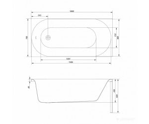 S301-251 OCTAVIA Ванна прямокутна OCTAVIA 150х70  + ніжки PW01 (1 сорт)  CERSANIT AZBR1002750032