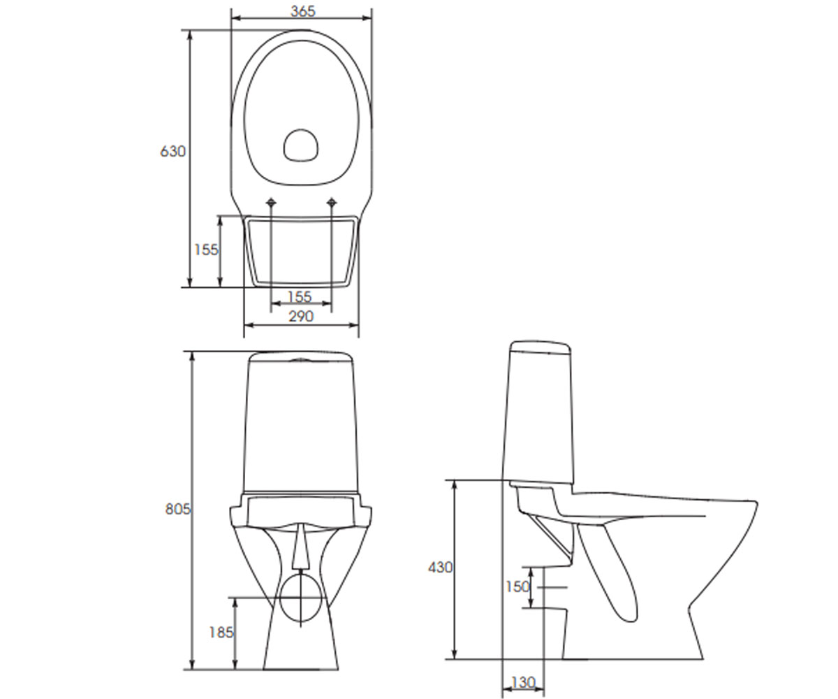 Компакт с крышкой микролифт  ARKTIK BERG-010-D-SC:Чертеж 
