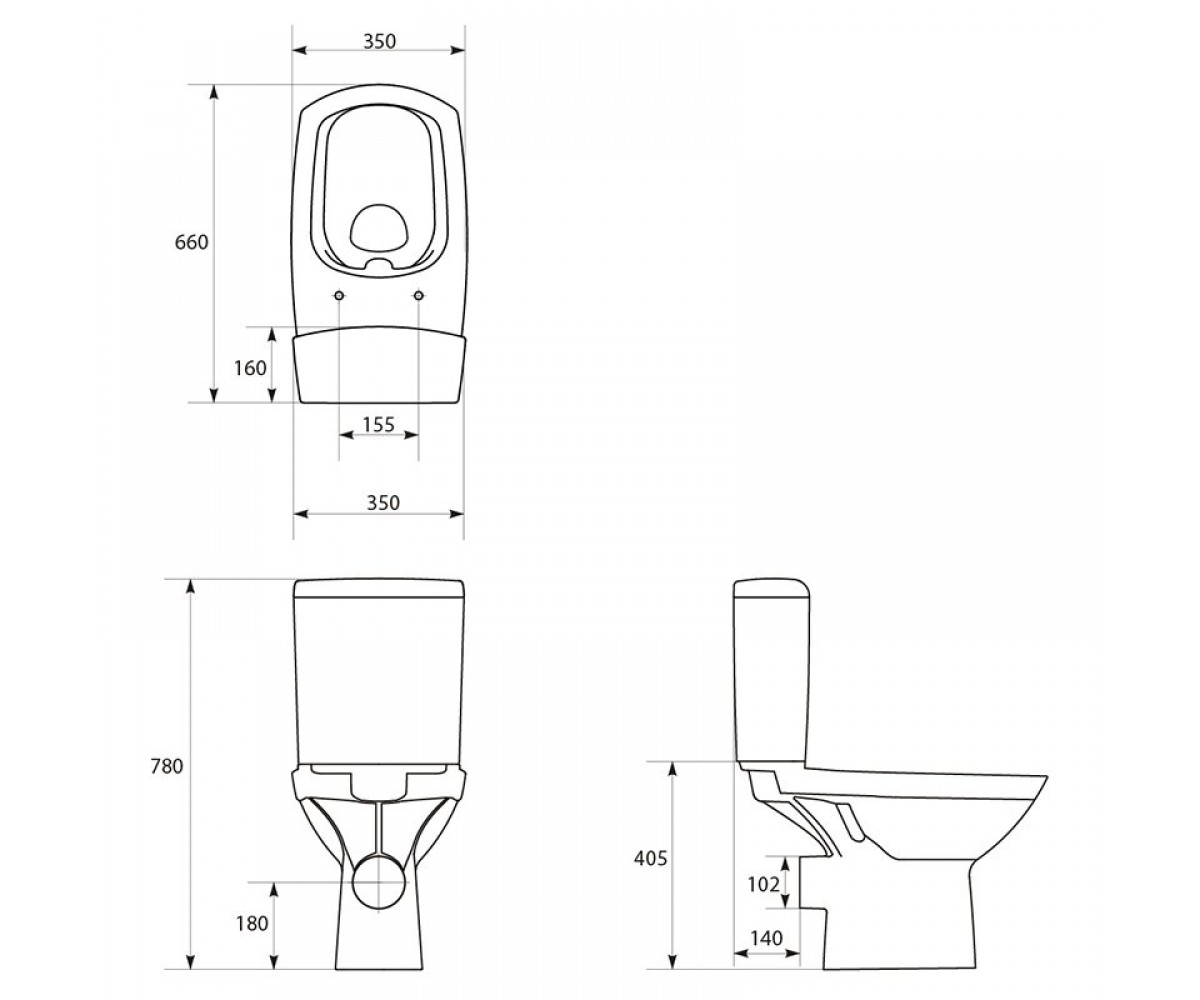 Унитаз компакт  COLOUR CCKZ1013501894:Чертеж 