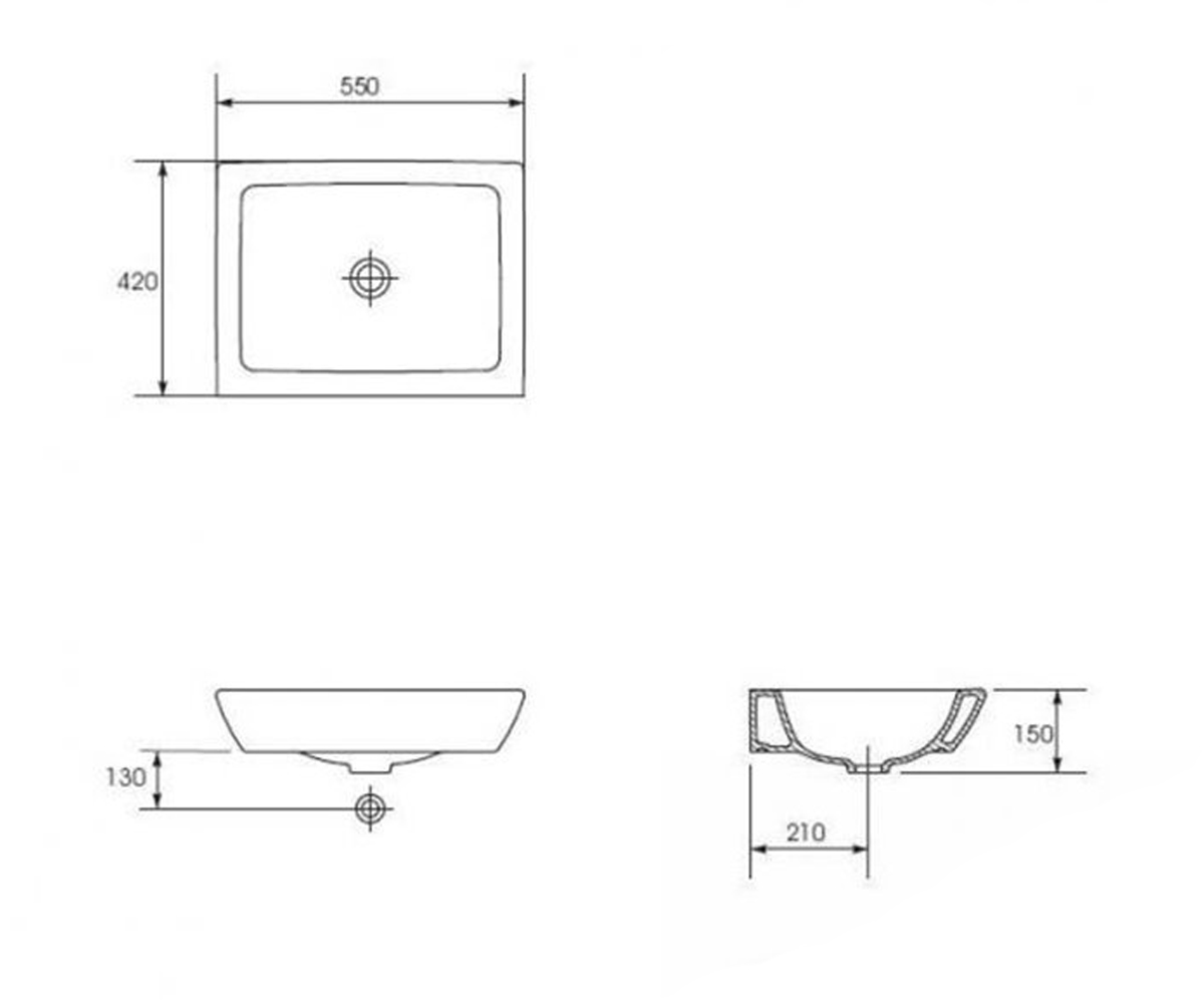 Керамическая раковина  SYMFONIA CCWT1000060841:Чертеж 