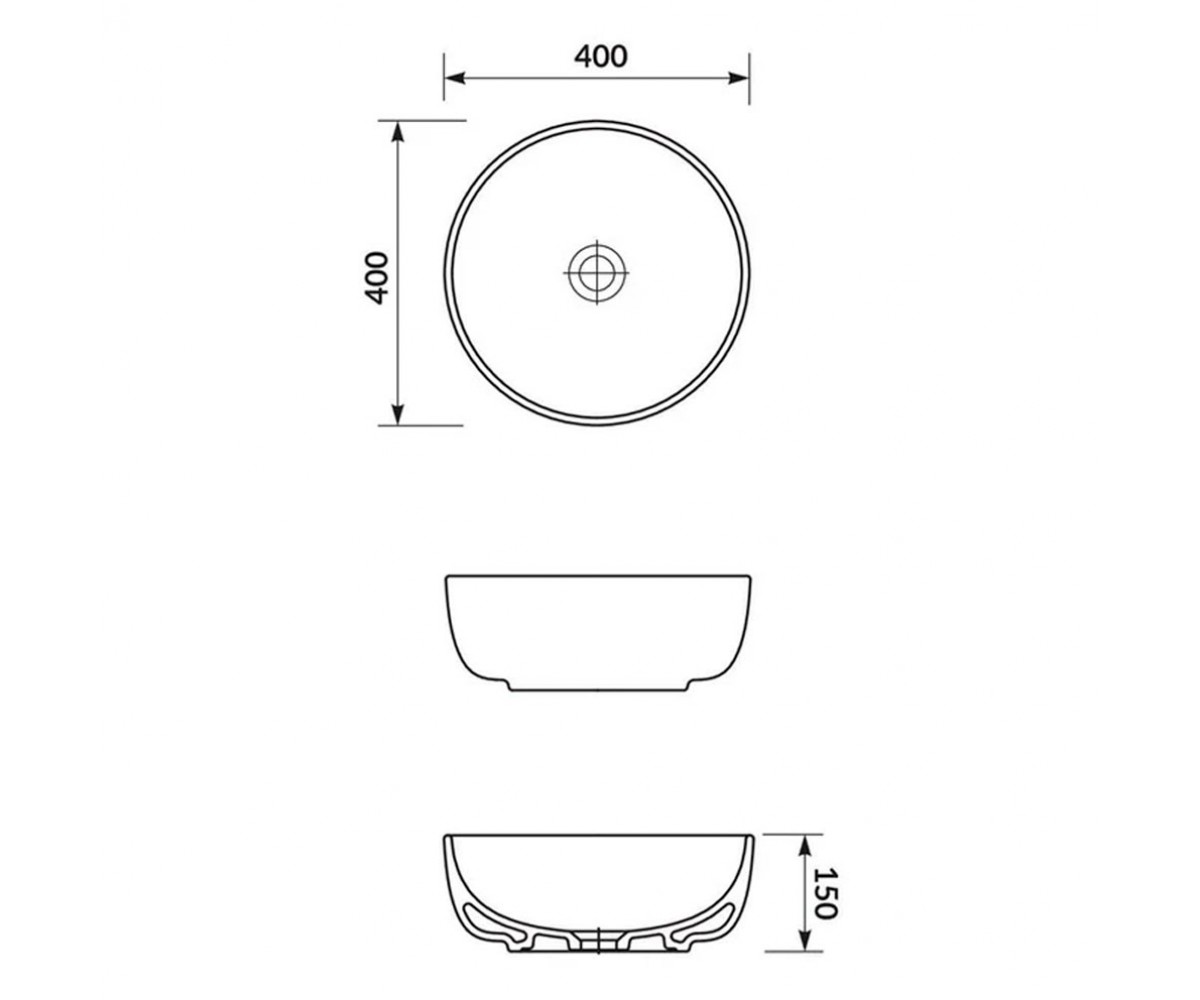 Умивальник moduo 40 (k116-048/)  MODUO CCWT1000666401:Чертеж 