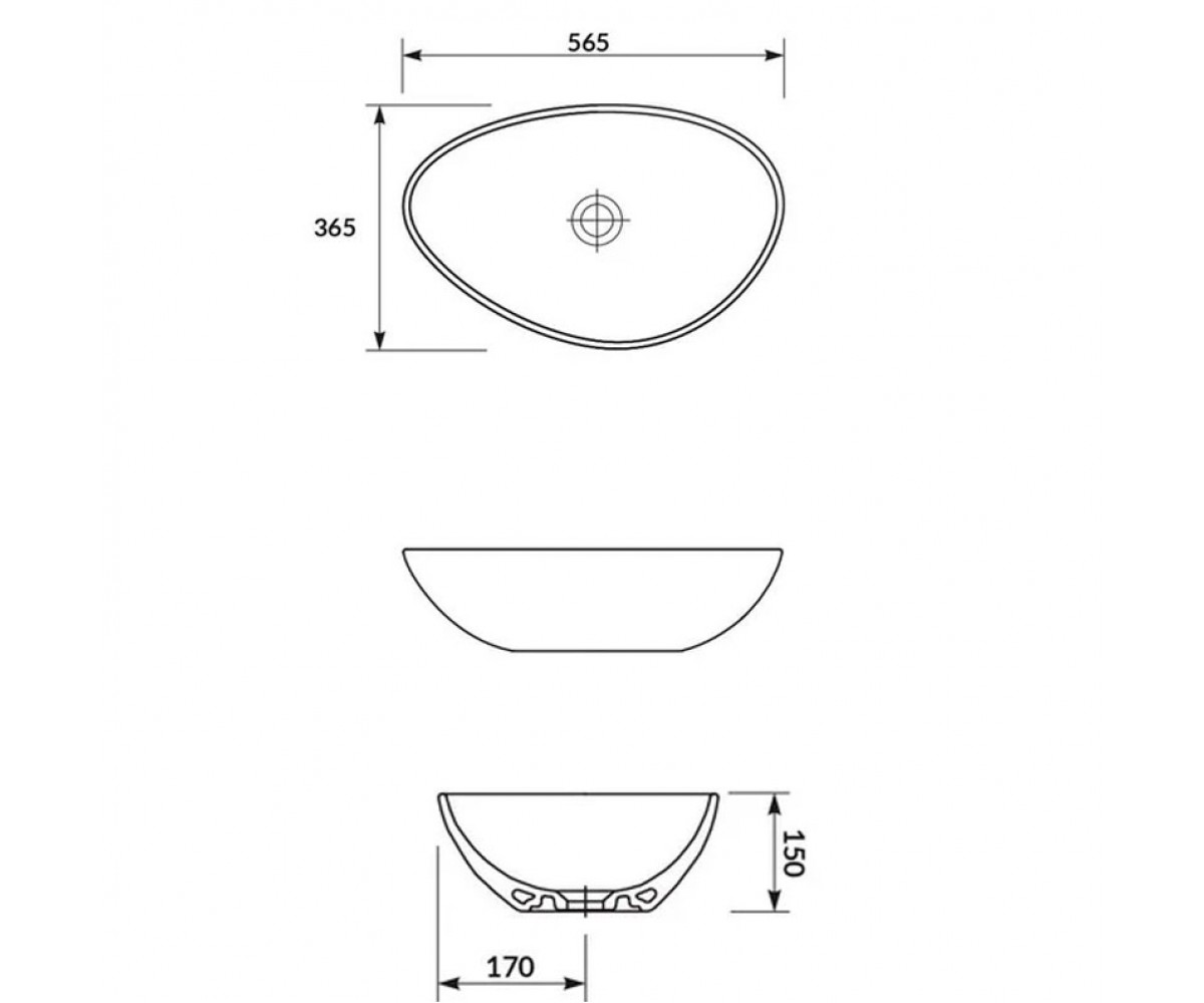 Умивальник moduo 55 (k116-052/)  MODUO CCWT1000706401:Чертеж 