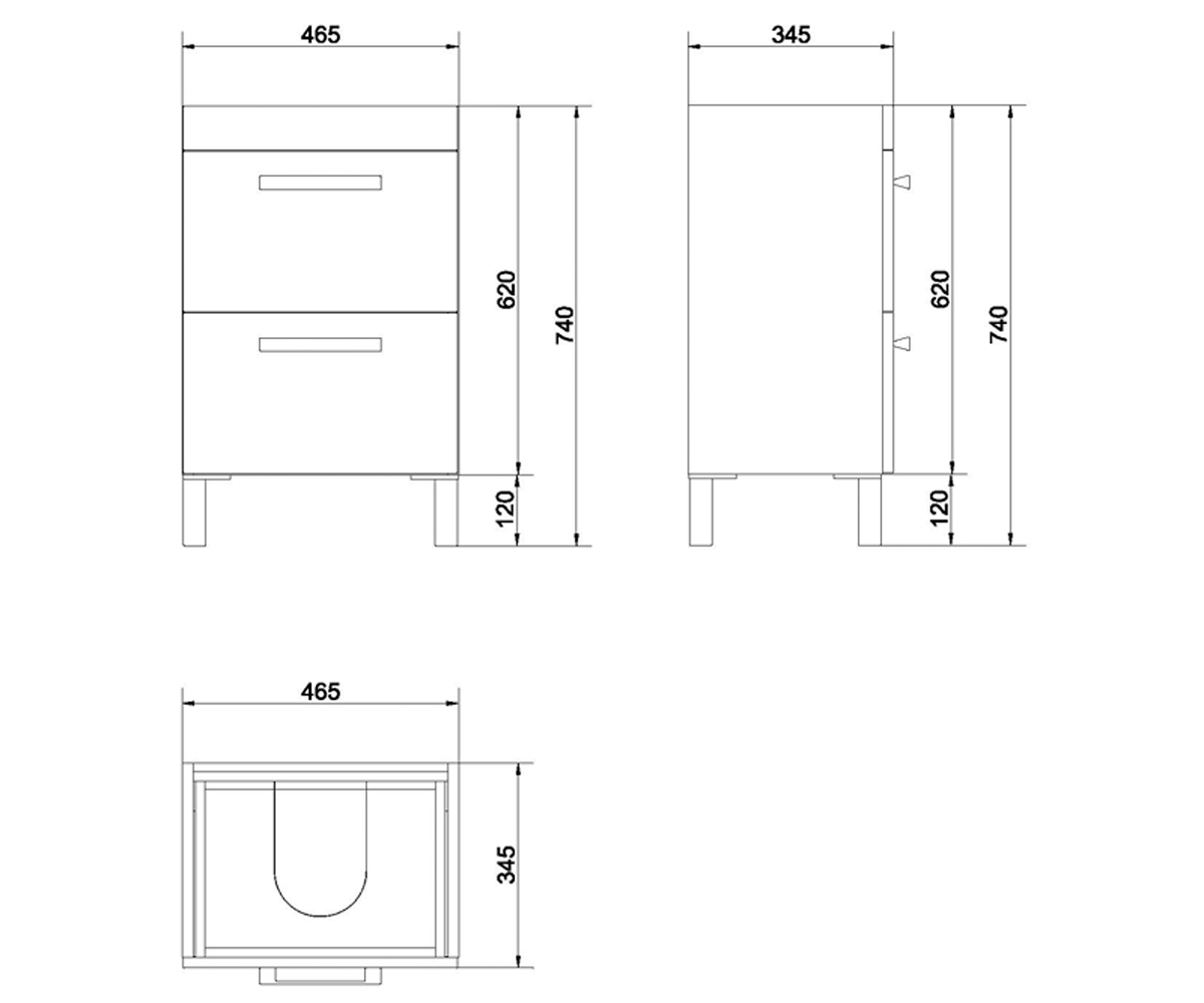 Тумба для раковины  MESTA FZZW1005823515:Чертеж 
