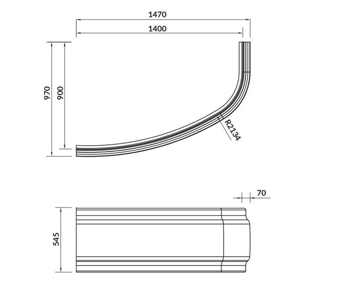 Панель универсальная 140 см  JOANNA NEW S401-021:Чертеж 