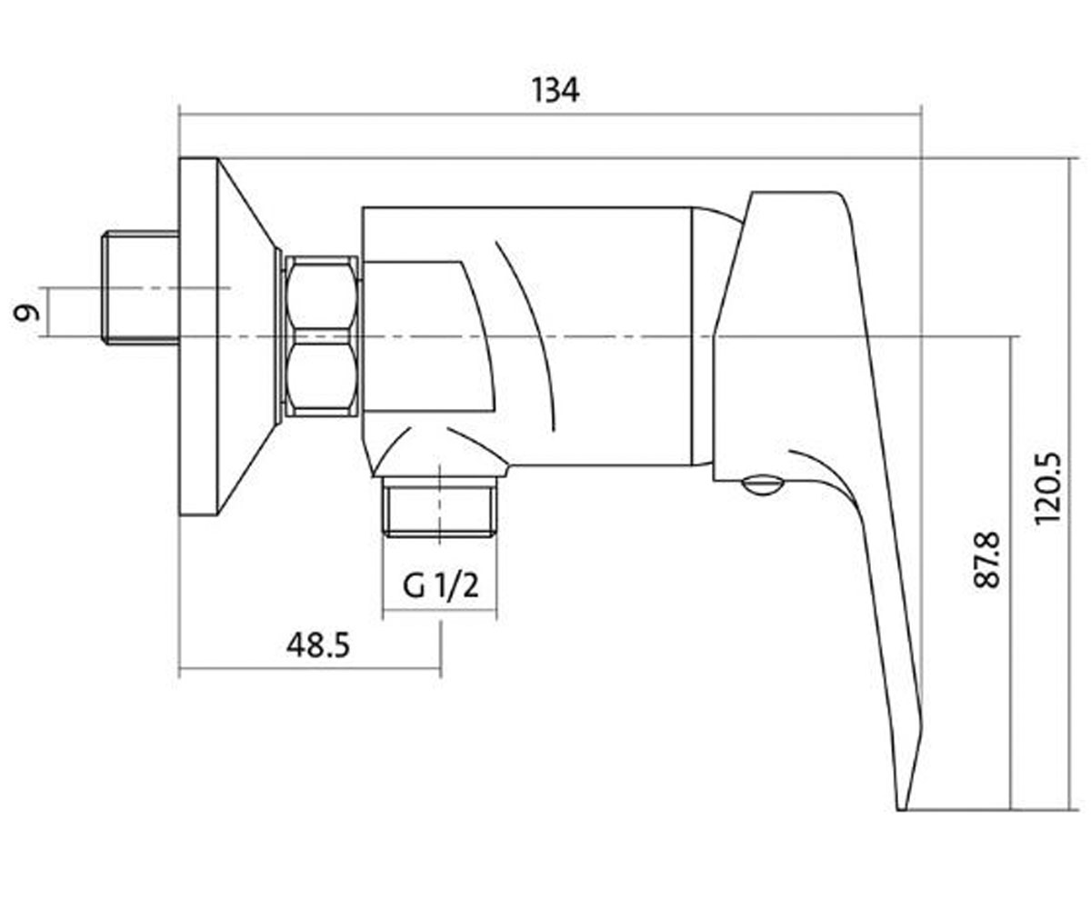 Смеситель для душа  AMET S951-027:Чертеж 