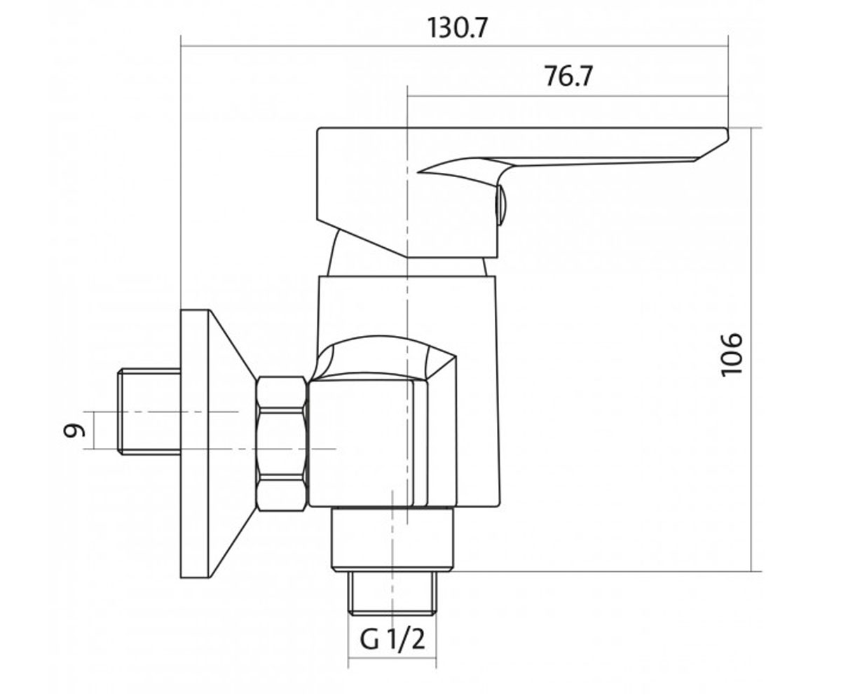 Смеситель для душа  VERO S951-028:Чертеж 