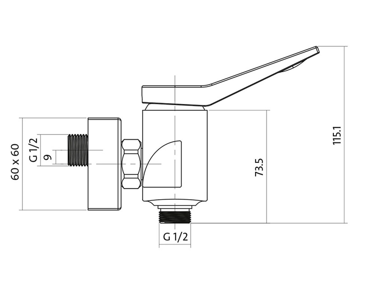 Смеситель для душа  CROMO S951-036:Чертеж 