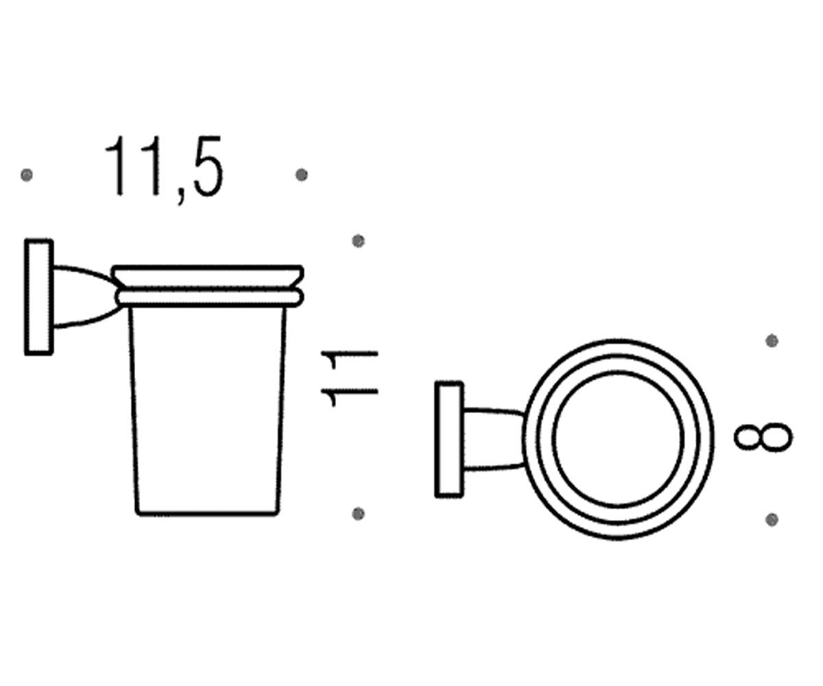 Стакан  BASIC B2702 CR:Чертеж 