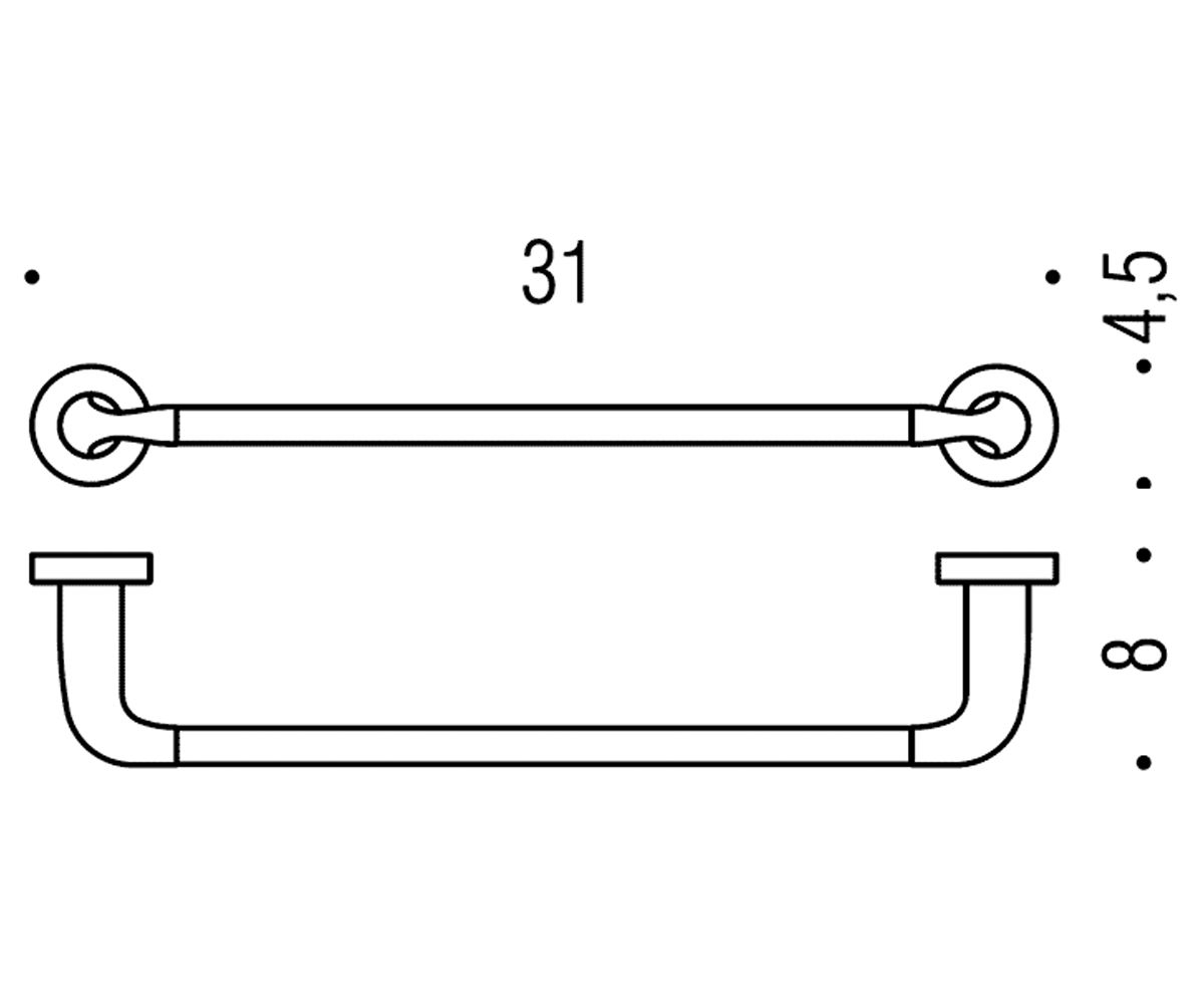 Держатель полотенец  BASIC B2709 CR:Чертеж 