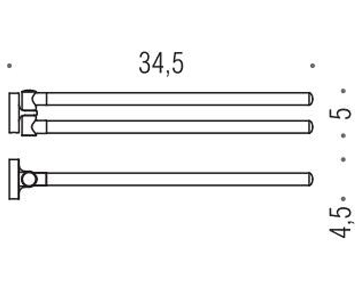Держатель полотенец  BASIC B2712 CR:Чертеж 