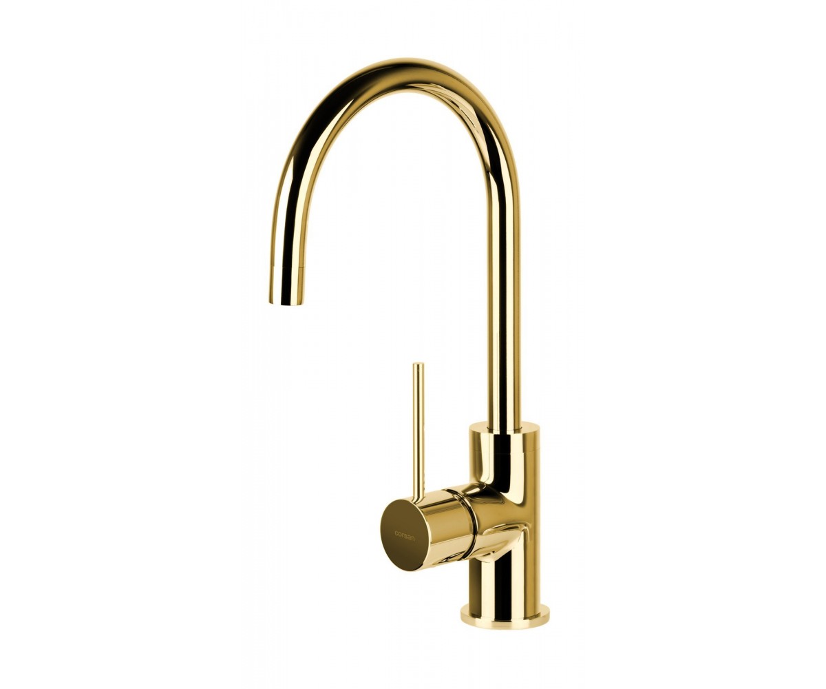 Смеситель для кухни CORSAN LUGO GOLD золото з подвижным носиком  CMB7522GL:Фото 2