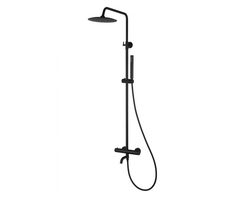 Душевой гарнитур CORSAN LUGO BLACK с термостатом и изливом CORSAN  CMN01TBLW CMN01TBLW