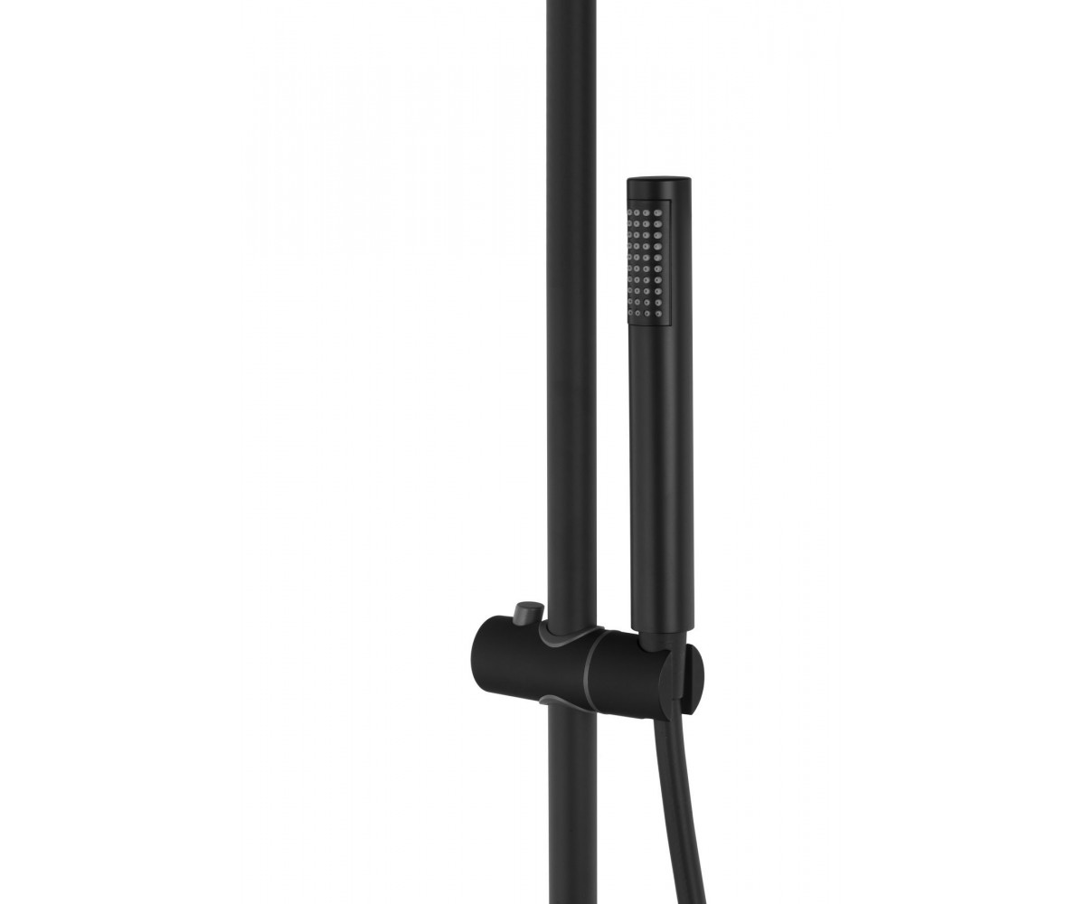 Душевой гарнитур CORSAN LUGO BLACK с термостатом и изливом  CMN01TBLW:Фото 4