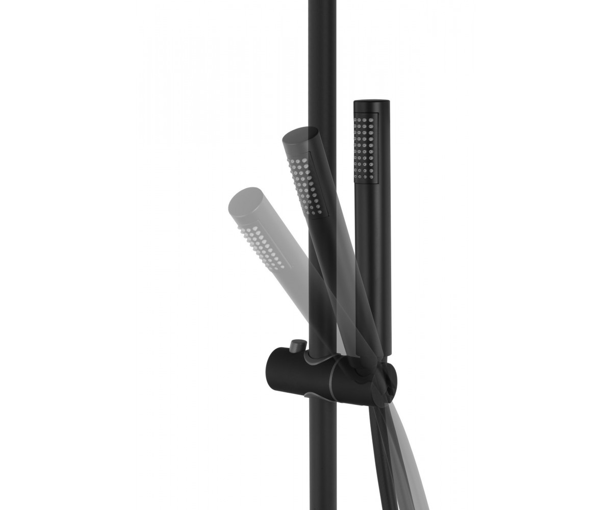 Душевой гарнитур CORSAN LUGO BLACK с термостатом и изливом  CMN01TBLW:Фото 5
