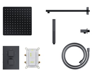 Душевая система CORSAN ADOUR BLACK с термостатом + BOX скрытого монтажа  CORSAN Z01TBL