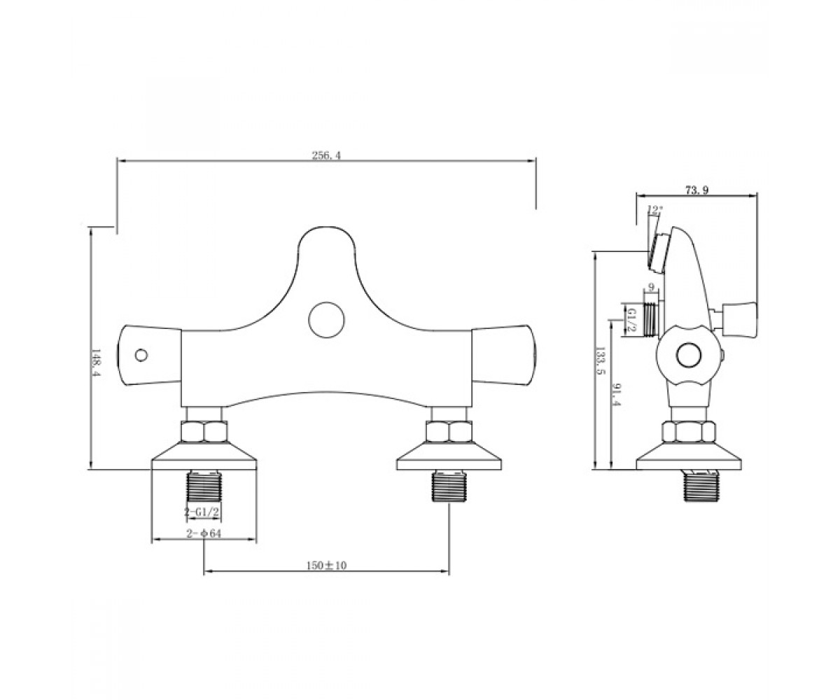 Смеситель для ванны  PIAVE EG-8C187C:Чертеж 