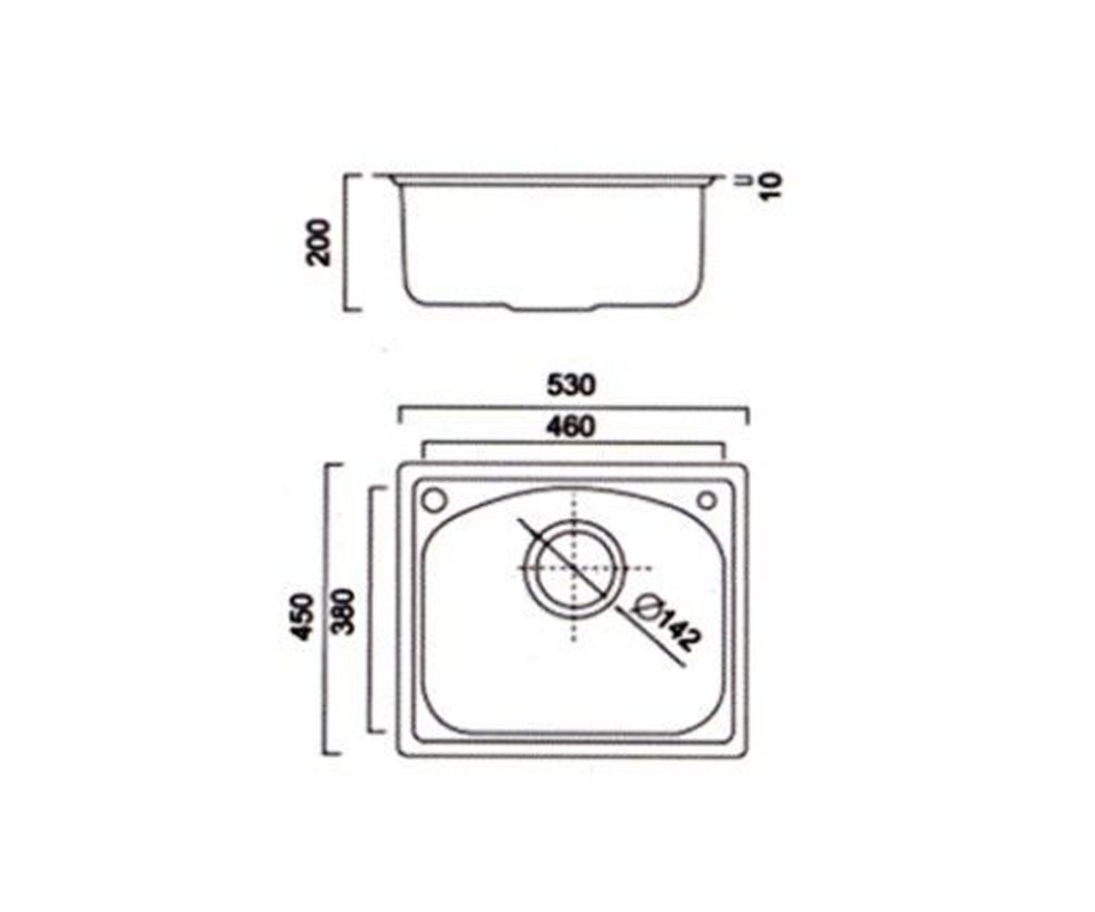 Мойка на столешницу  UA 6108 ZS SATIN:Чертеж 