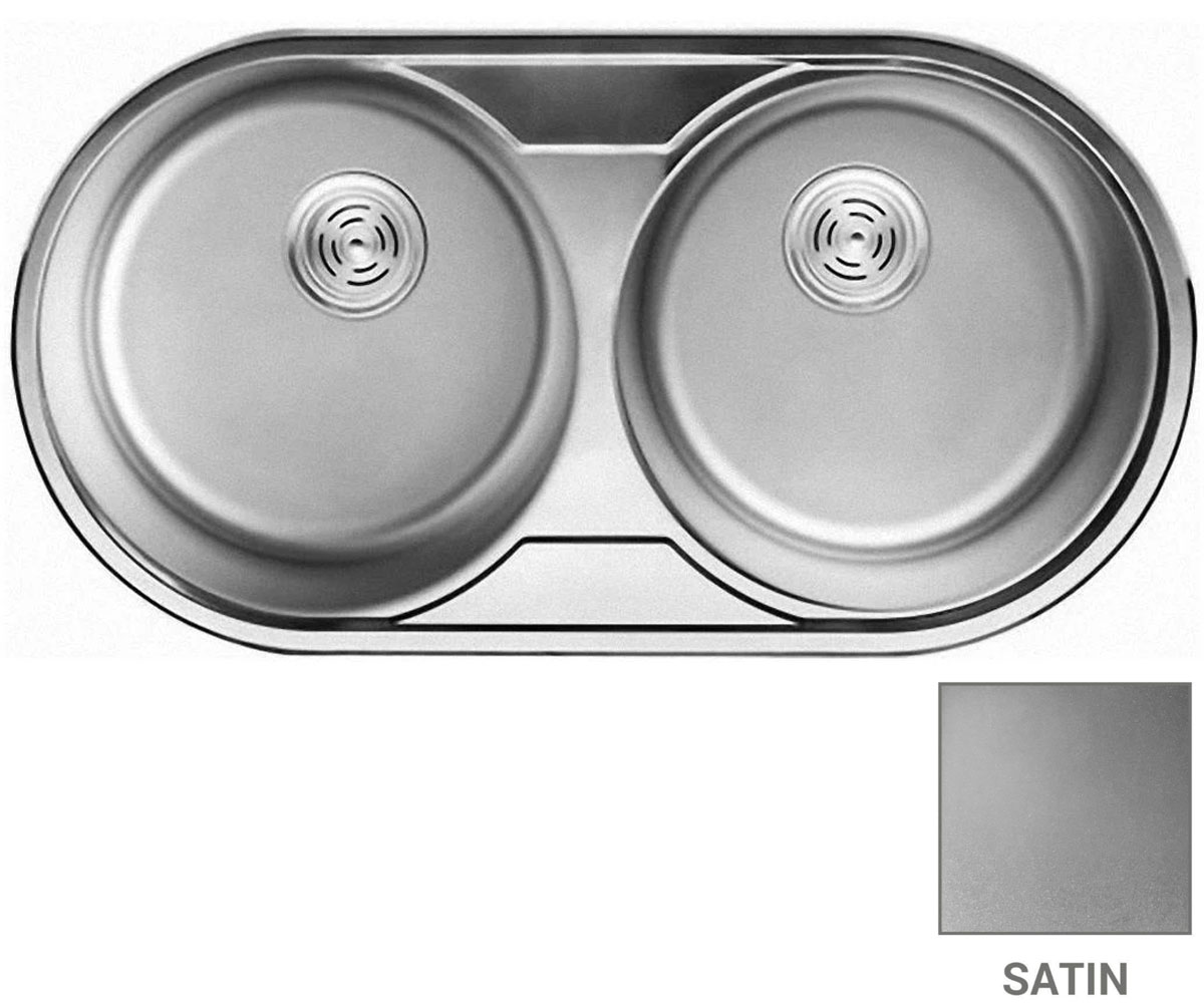 Мийка кухонна на дві чаші CRYSTAL  UA 7113 ZS SATIN UA 7113 ZS SATIN