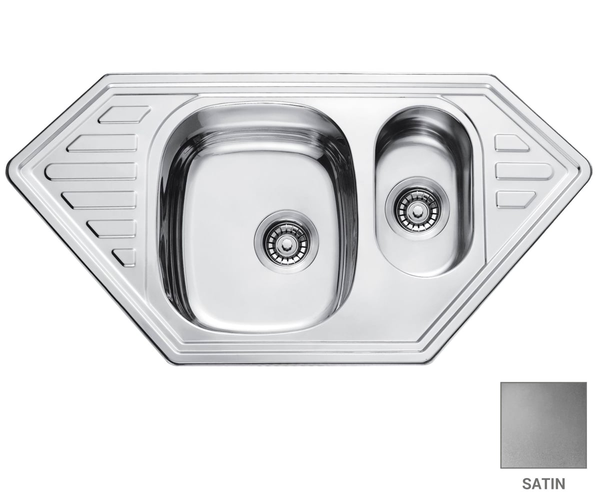 Кутова мийка 100 см CRYSTAL  UA 7802 ZS SATIN UA 7802 ZS SATIN